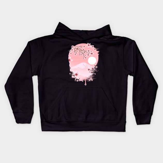 Winter Blossom Kids Hoodie by adamzworld